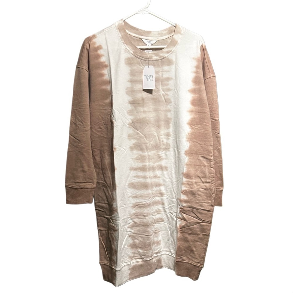 Time and Tru Kids Casual Dress - Brown and Cream